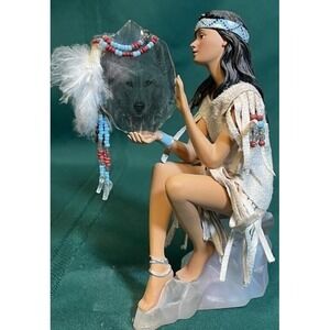 Ashton Drake Mystic Vision of the Dream Native American Wolf Figurine